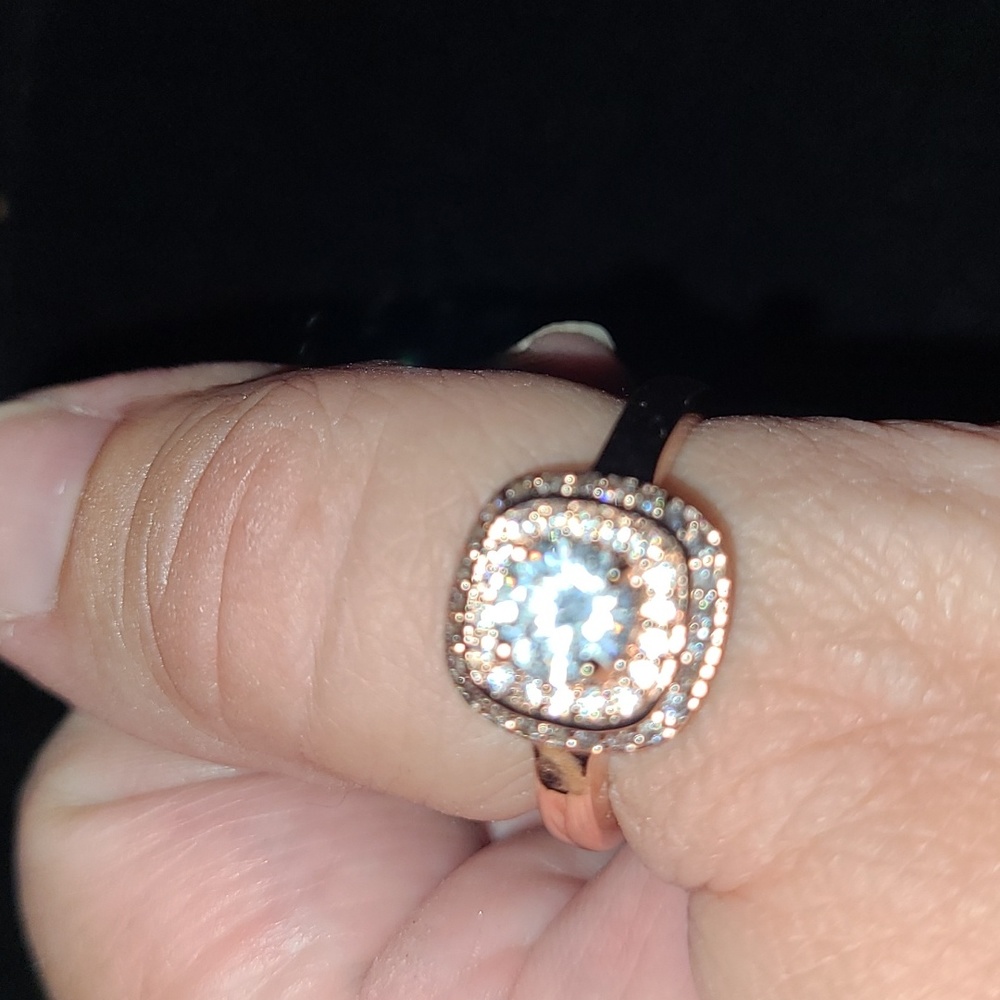 Premier Designs- Rose Gold and crystal ring, size 10